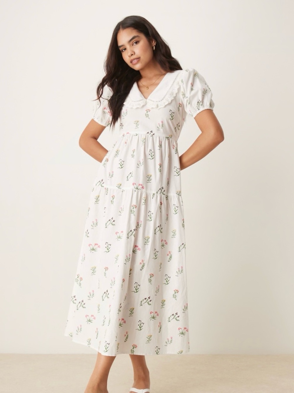 NWT Neon Rose Prairie Collared Floral Dress Size XSmall